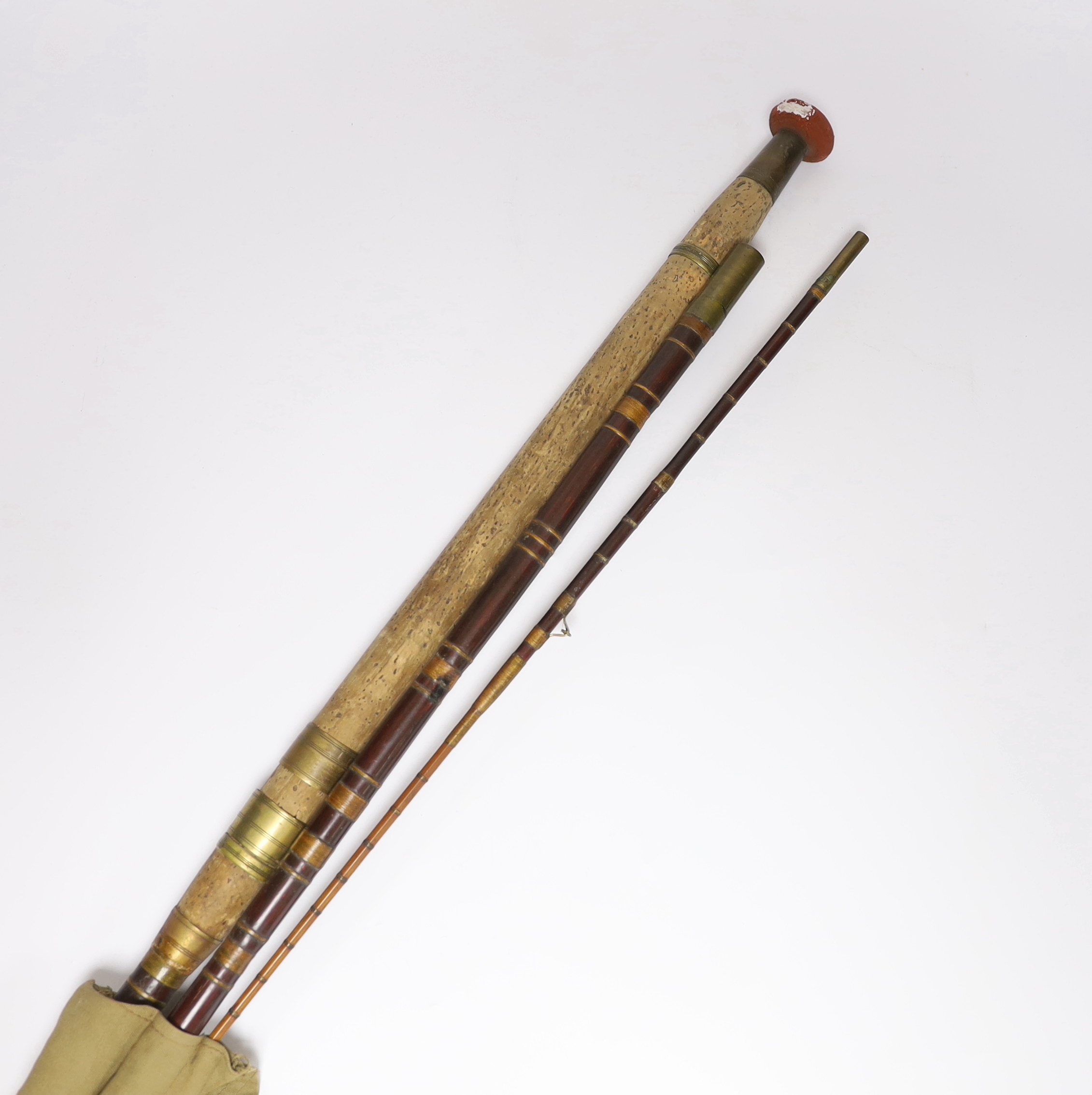 An Anglers Depot of Brighton split cane fishing rod